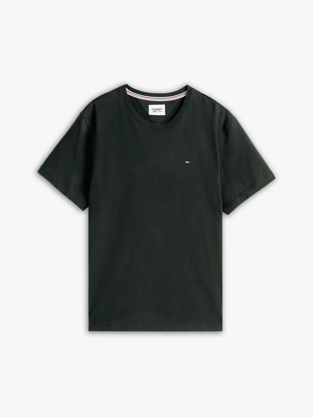 Flag Embroidery Extra Slim Jersey T-Shirt — Black