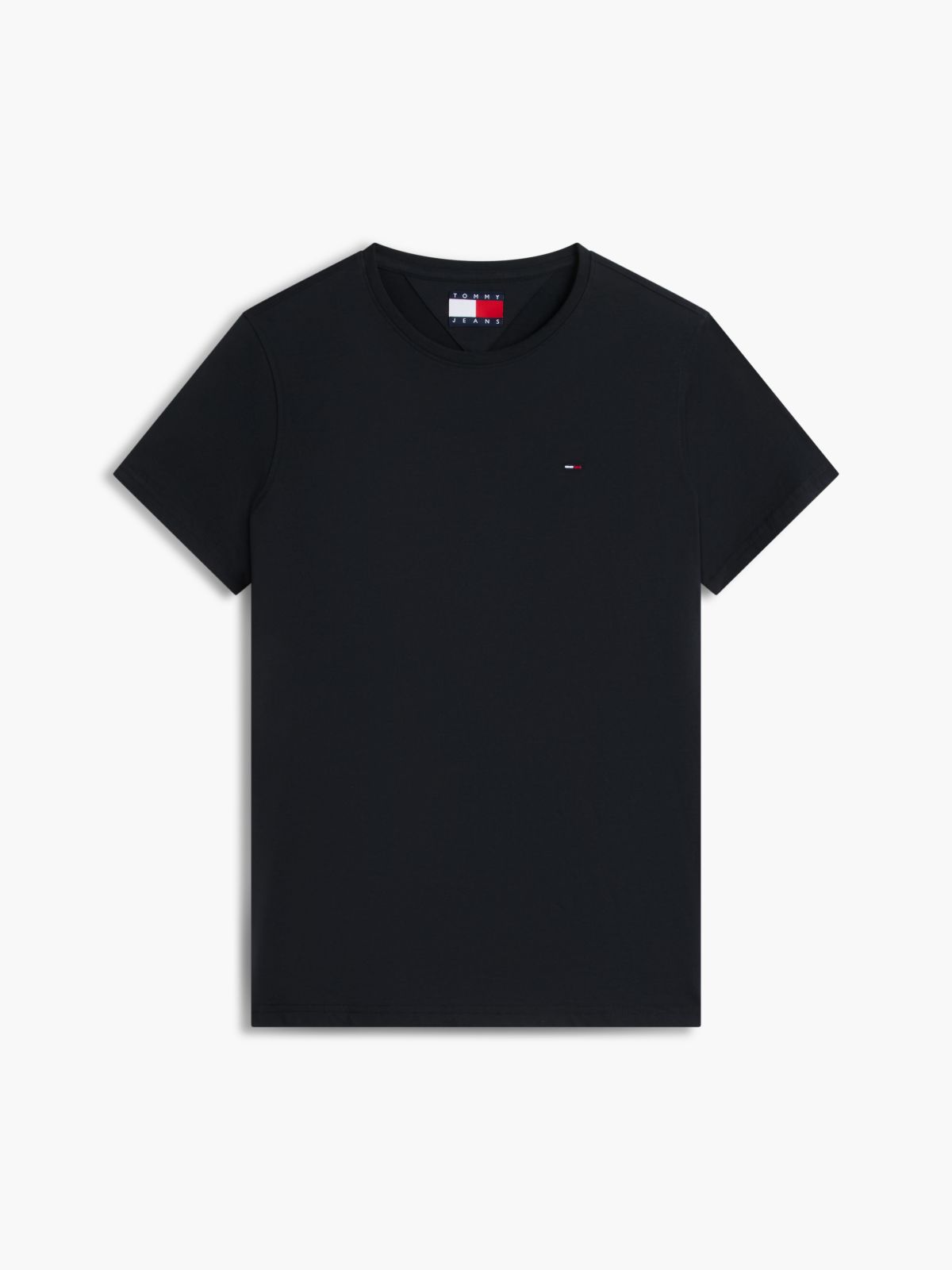 Flag Embroidery Extra Slim Jersey T-Shirt — Black