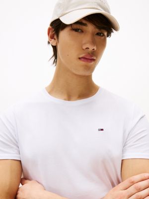 white slim fit t-shirt for men tommy jeans