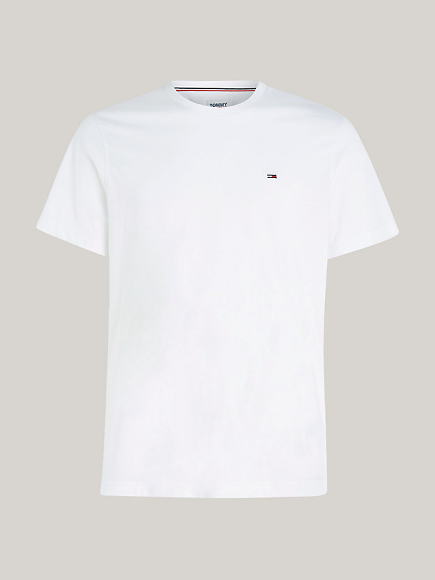white regular fit crew t-shirt for men tommy jeans