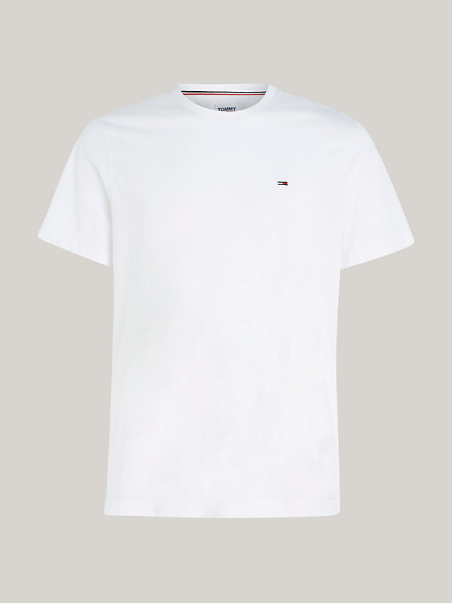 t-shirt girocollo regular fit white da uomo tommy jeans