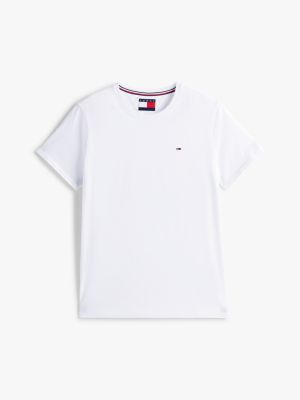 weiß slim fit t-shirt für herren - tommy jeans