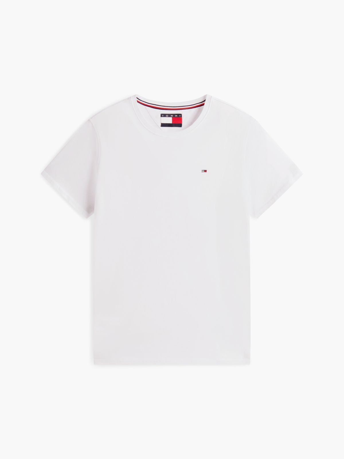 Flag Embroidery Extra Slim Jersey T-Shirt — White
