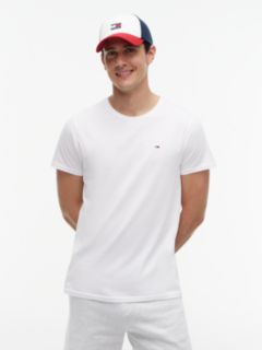 Flag Embroidery Extra Slim Jersey T-Shirt — White 1