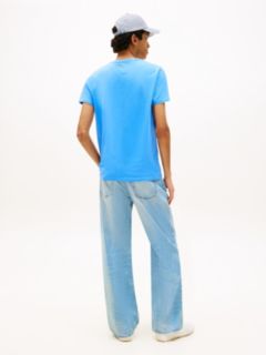 Flag Embroidery Extra Slim Jersey T-Shirt — Blue 4