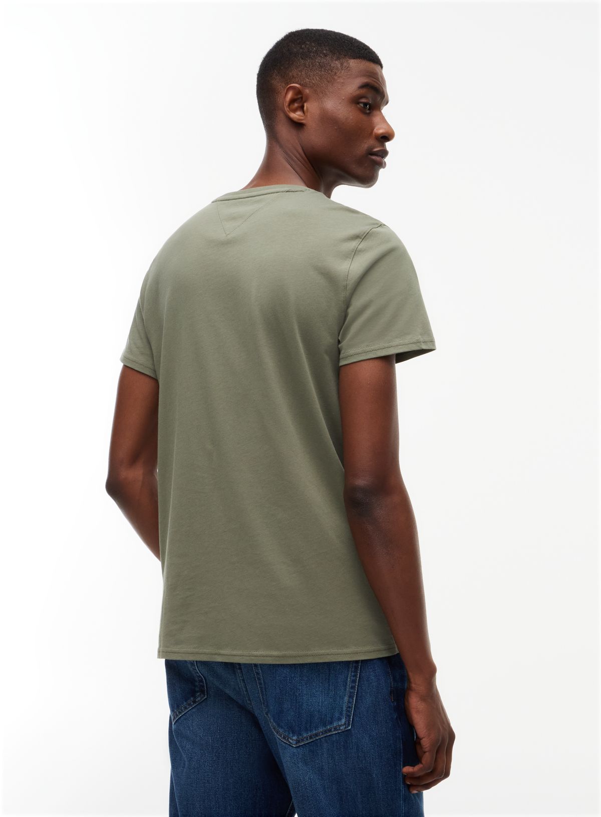 Flag Embroidery Extra Slim Jersey T-Shirt — Green