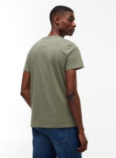 Flag Embroidery Extra Slim Jersey T-Shirt — Green 4