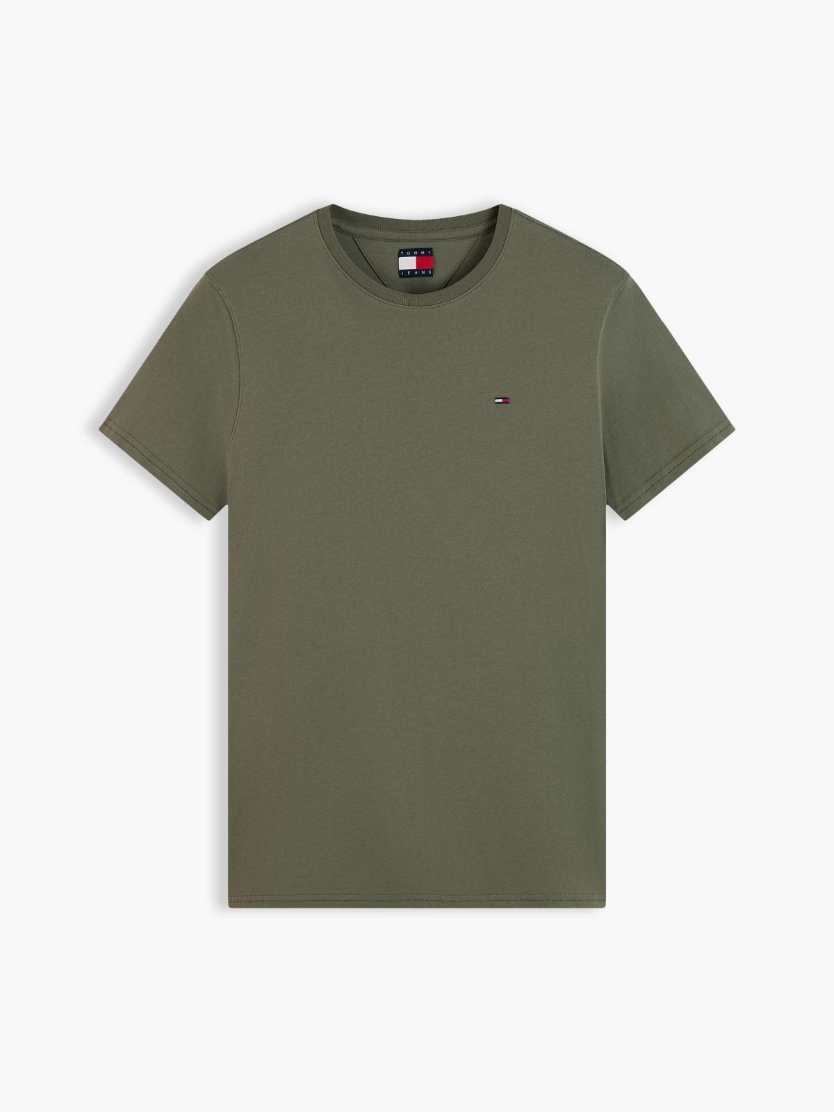 Flag Embroidery Extra Slim Jersey T-Shirt — Green