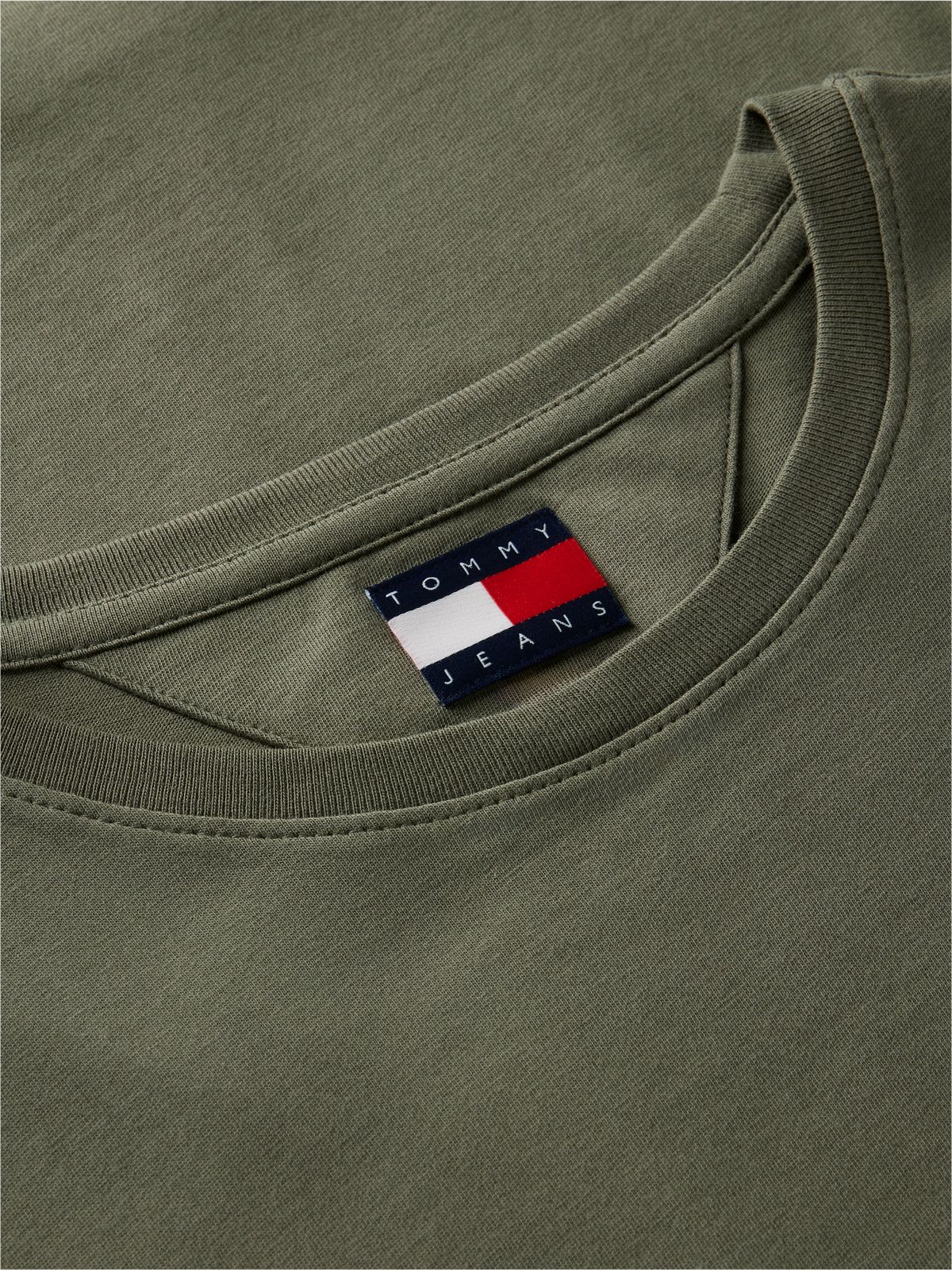 Flag Embroidery Extra Slim Jersey T-Shirt — Green