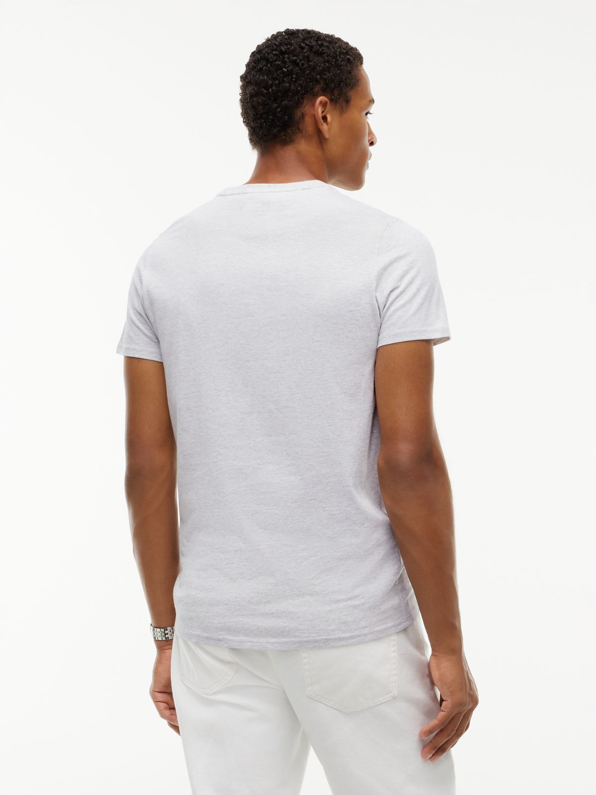 Flag Embroidery Extra Slim Jersey T-Shirt — Grey