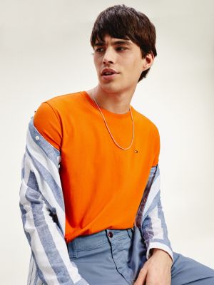 tommy jeans orange t shirt