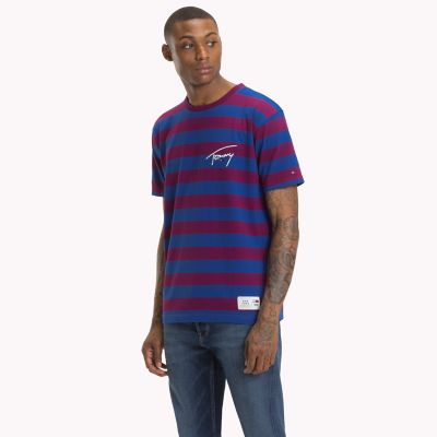 tommy hilfiger stripe signature tee