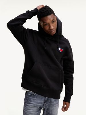 tommy jeans logo tape fleece sweatshirt