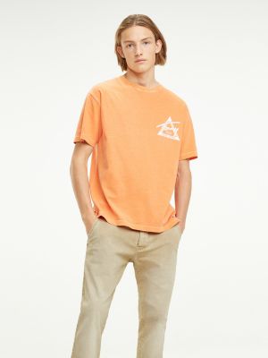 orange tommy jeans t shirt