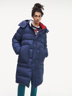 long puffer jacket with hood