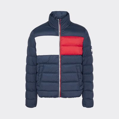 orange and blue tommy hilfiger jacket