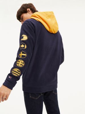 tommy hilfiger zip tape contrast hoodie