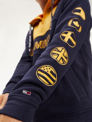 tommy hilfiger zip tape contrast hoodie