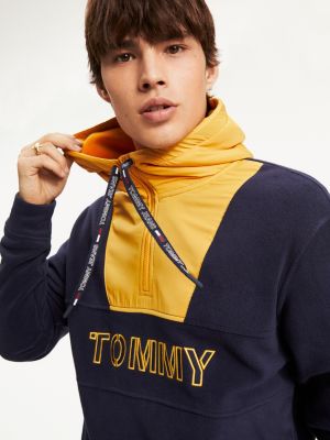 tommy hilfiger zip tape contrast hoodie