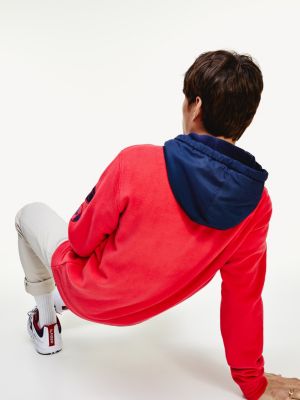 tommy hilfiger zip tape contrast hoodie