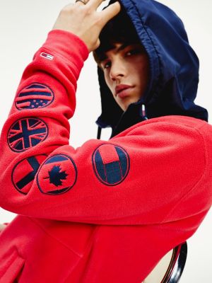 tommy hilfiger zip tape contrast hoodie