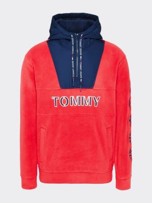 tommy hilfiger zip tape contrast hoodie