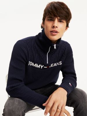 mens tommy hilfiger half zip jumper