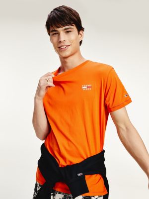 orange tommy hilfiger shirt