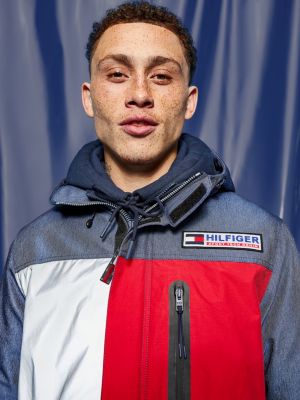 tommy hilfiger red denim jacket