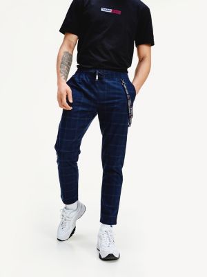 mens checked joggers