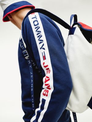 tommy jeans logo tape fleece sweatshirt