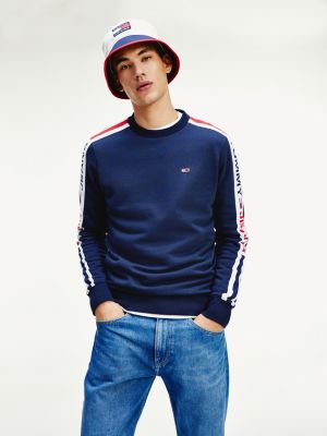 tommy hilfiger tape sweatshirt navy