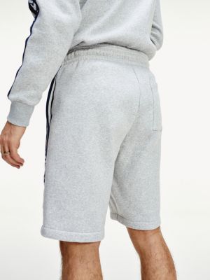 tommy hilfiger authentic sweat shorts side logo taping in grey marl