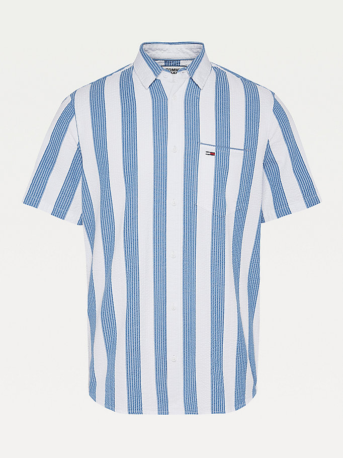 Stripe Seersucker Short Sleeve Shirt | BLUE | Tommy Hilfiger