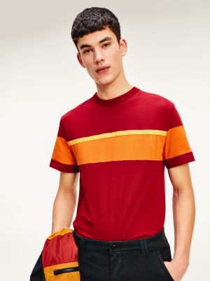 jeans shirt red colour