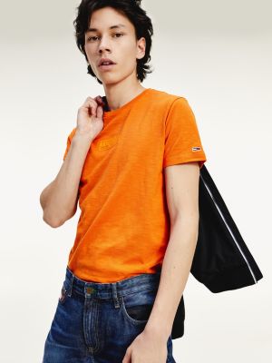 tommy jeans orange t shirt