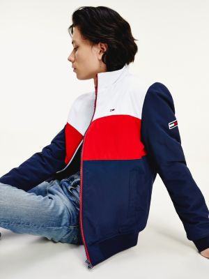 tommy hilfiger colour block zip through jacket