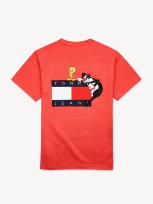 red looney tunes shirt