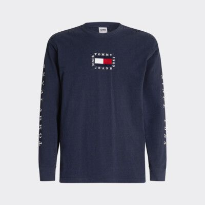 Long Sleeve Flag T Shirt Blue Tommy Hilfiger