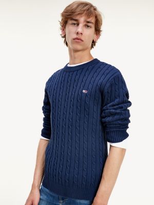 mens cotton cable knit jumper