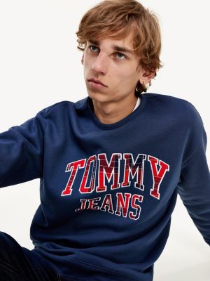 Plaid Logo Sweatshirt | BLUE | Tommy 