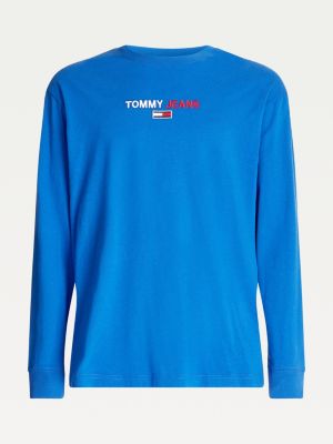 Longsliv S Logotipom Tommy Jeans Sinij Tommy Hilfiger