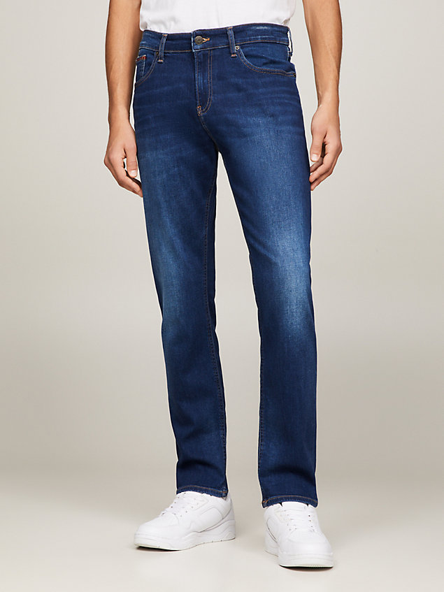 denim jeansy ryan o luźnym kroju z efektem wyblaknięcia dla mężczyźni - tommy jeans