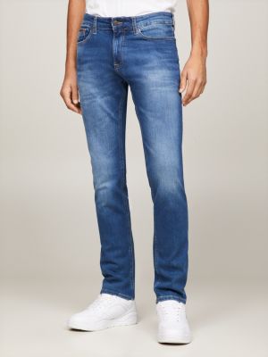 denim scanton slim fit jeans met fading voor heren - tommy jeans