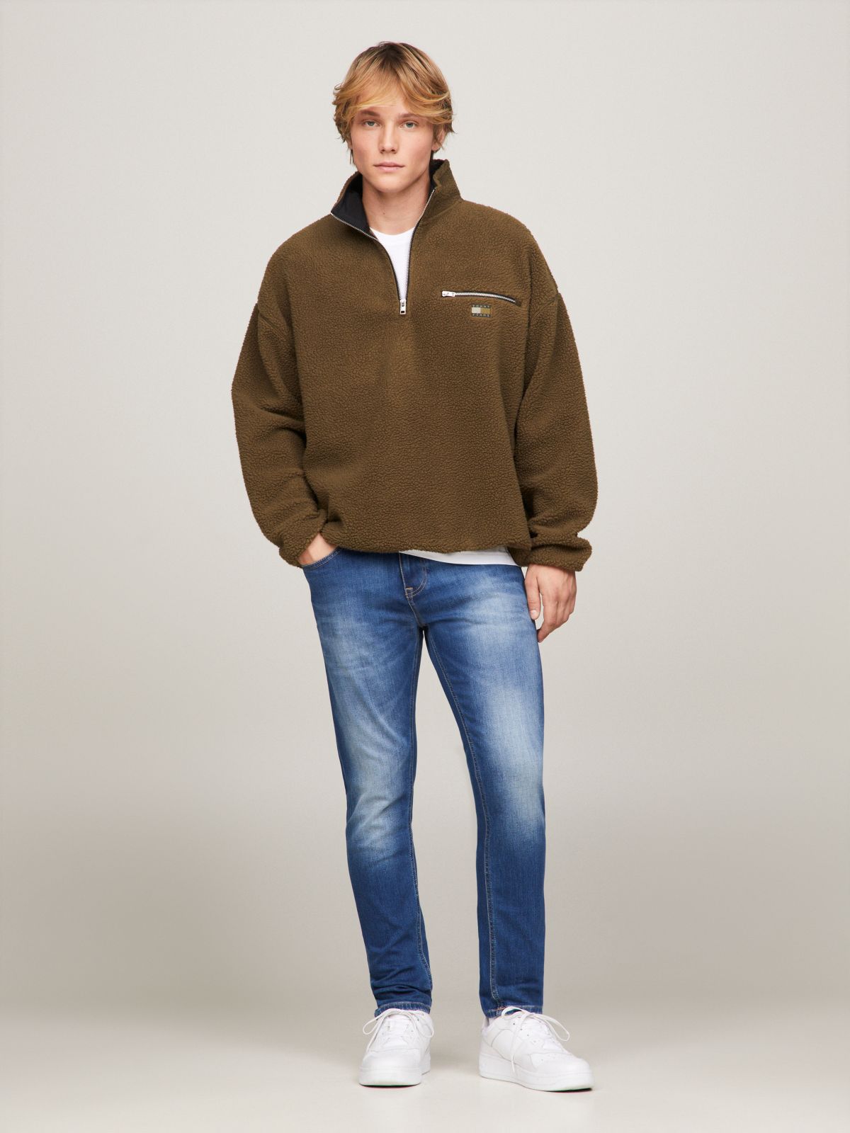 Slim Tapered Fit Faded Jeans — Denim