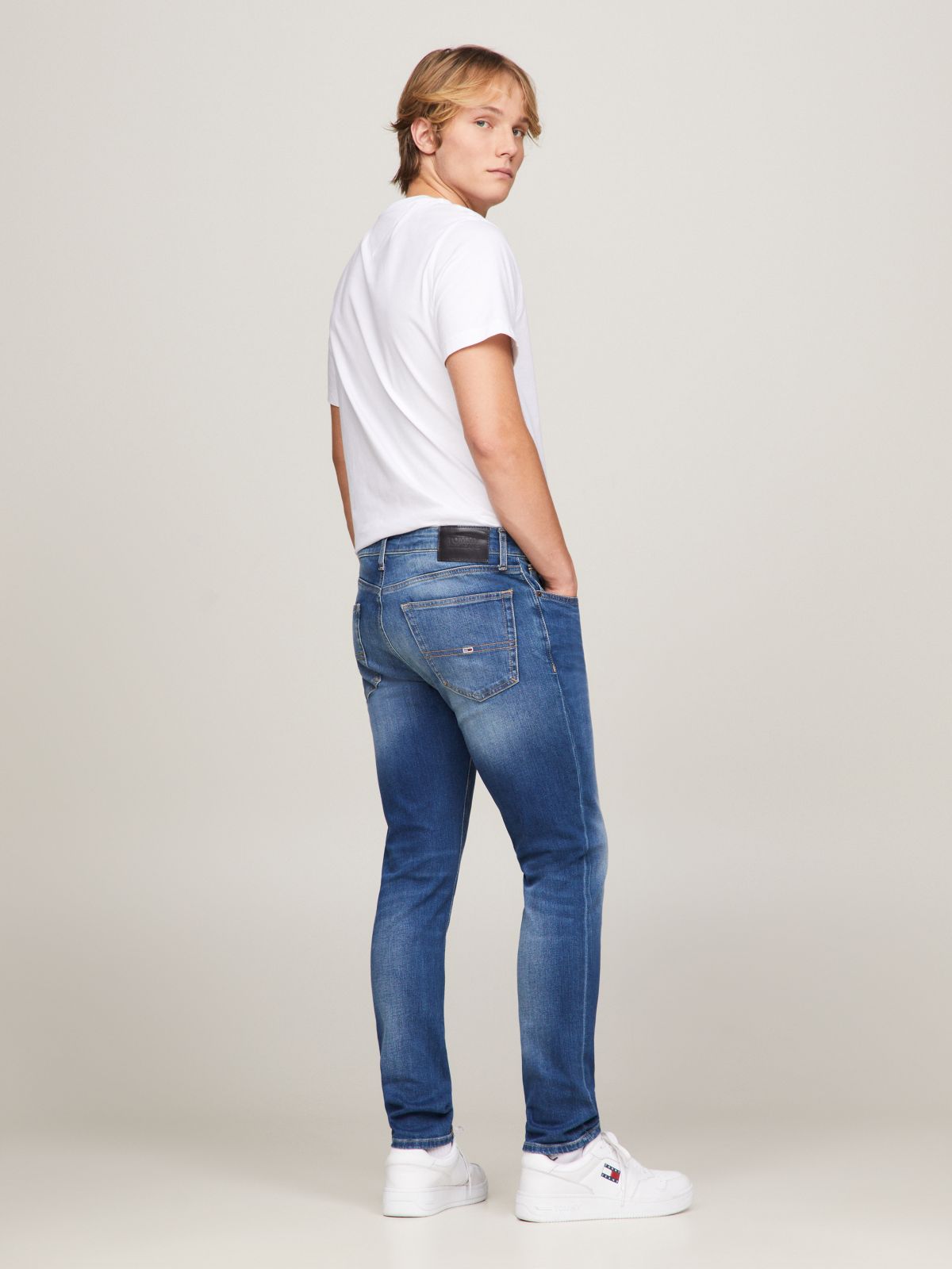 Slim Tapered Fit Faded Jeans — Denim
