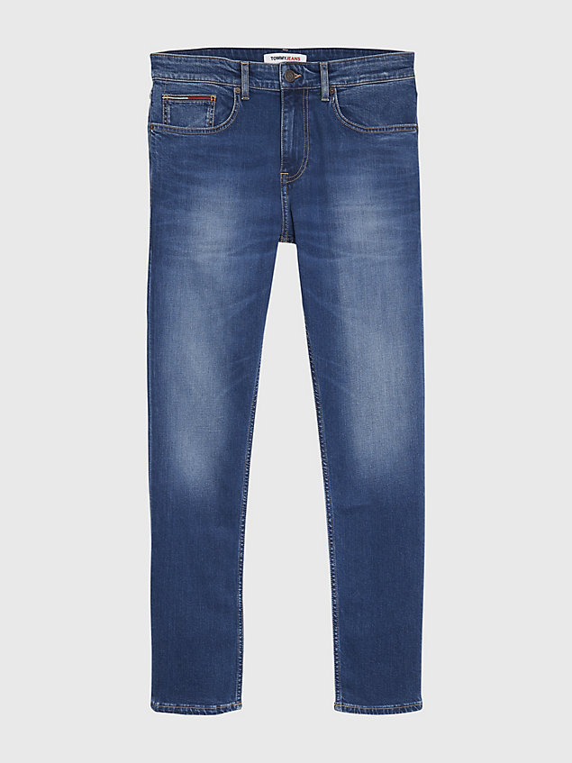 denim slim tapered fit jeans met fading voor heren - tommy jeans