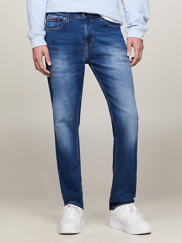 jeans ryan relaxed fit dritti e sbiaditi denim da uomini tommy jeans