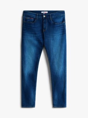 denim tapered slim fit jeans mit fade-effekt für herren - tommy jeans