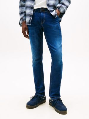 jeans scanton slim fit sbiaditi denim da uomini tommy jeans